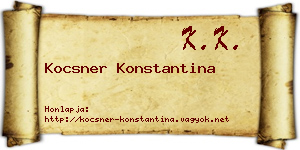 Kocsner Konstantina névjegykártya